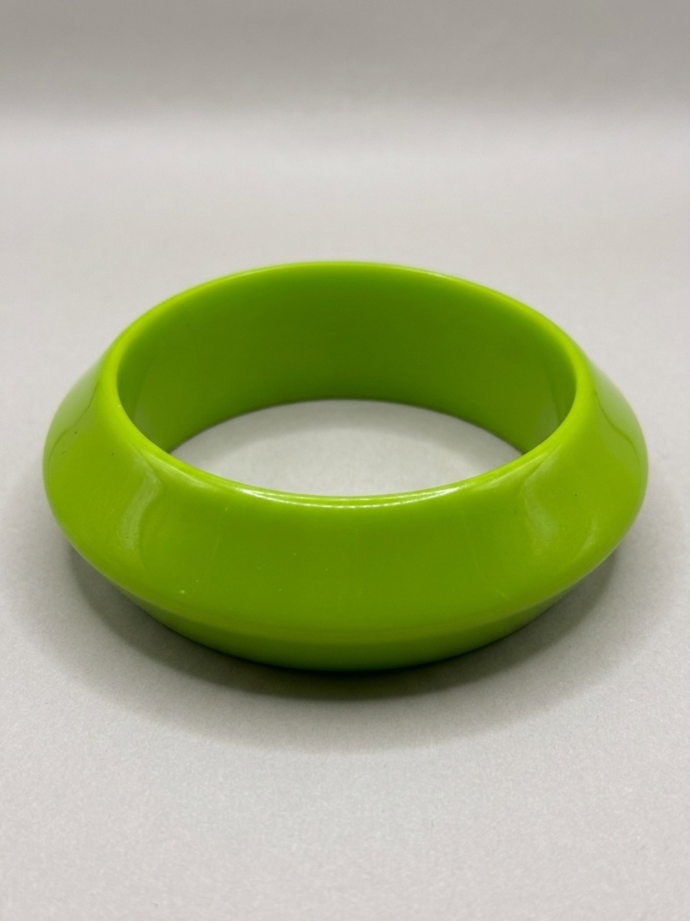 Vibrant Lime Green Chunky Resin Bangle Bracelet Statement Piece